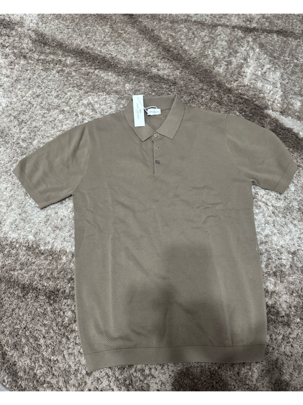 john henric cotton texture knitted ss polo